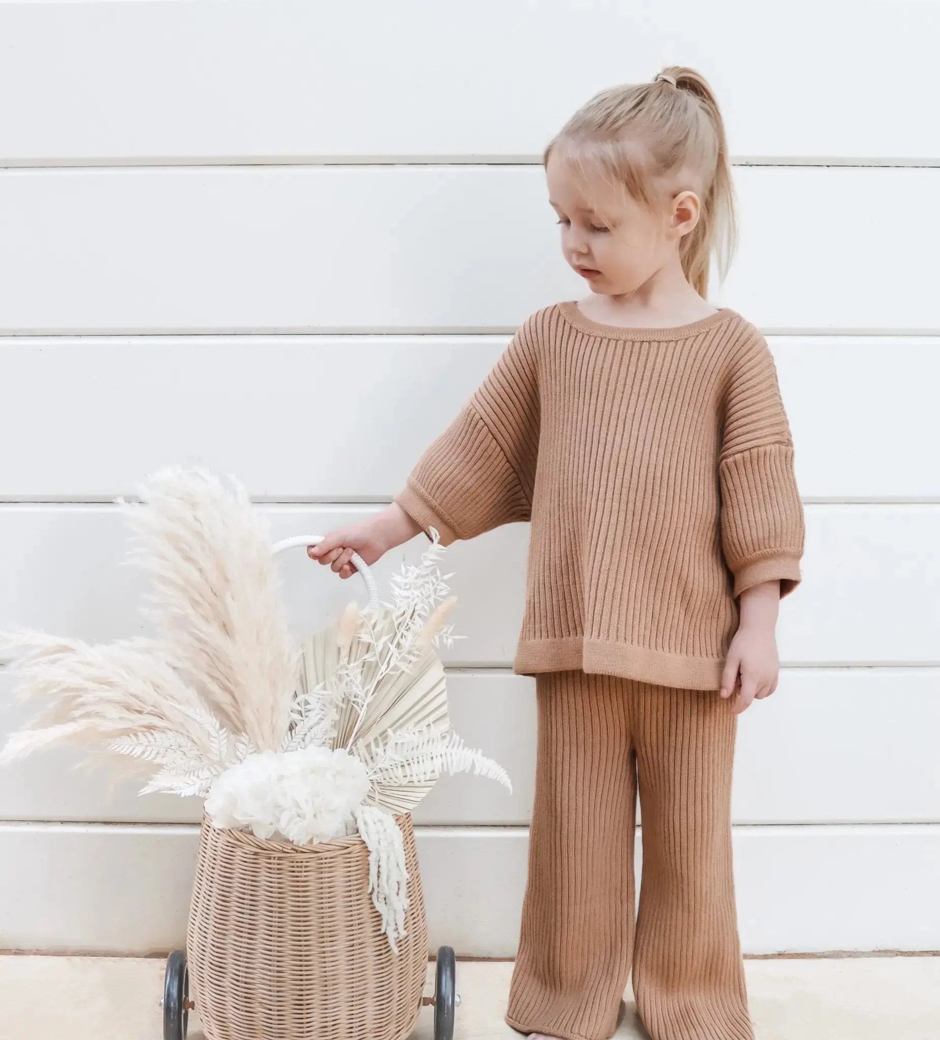 春のコレクション Baby Cashmere Rib Knit Pants